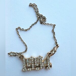 Gold-Tone 1994 Rhinestone Anklet Bracelet Necklace Charm